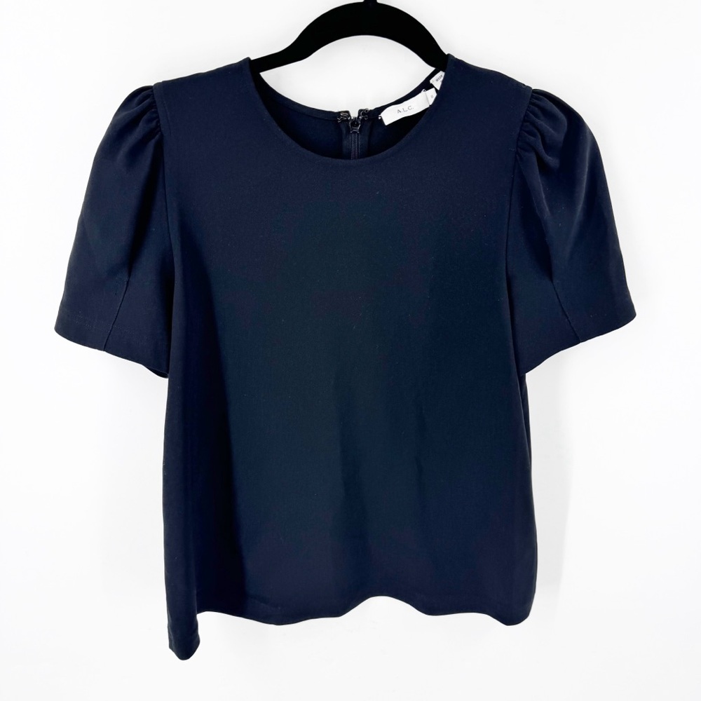 ✅ ALC West Top in Black‎ Size 6 Retail- $320 SHORT PUFF SLEEVE